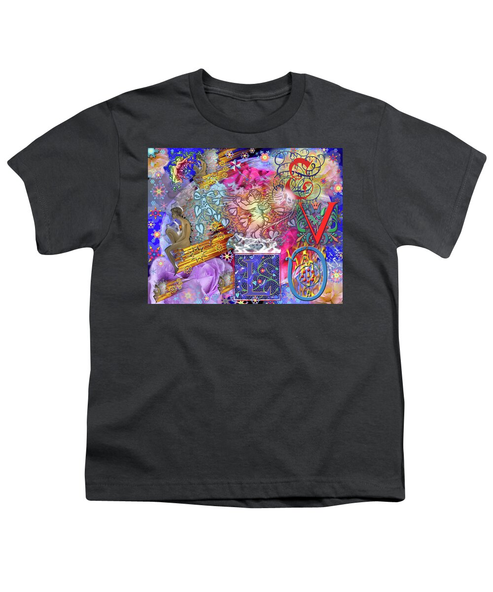 Surreal Love Youth T-Shirt featuring the digital art Surreal Love by Kathy Anselmo
