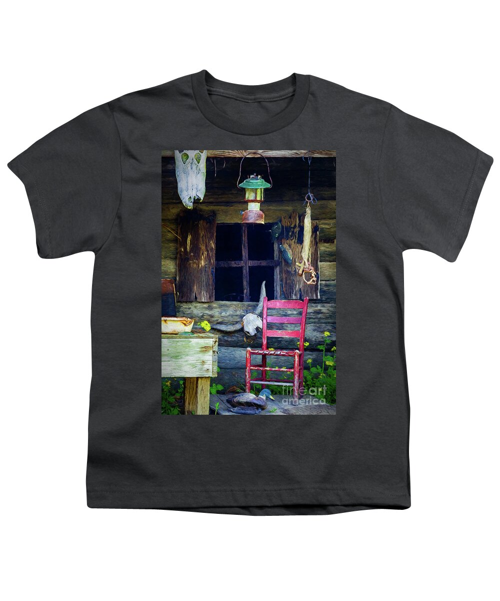 Swamp Youth T-Shirt featuring the photograph Swamp Cabin Louisiana - painted by Kathleen K Parker