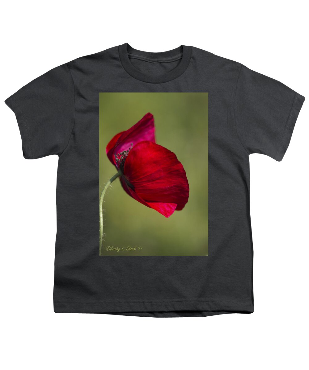 Poppies Youth T-Shirt featuring the photograph Take a Bow Red Poppy by Kathy Clark