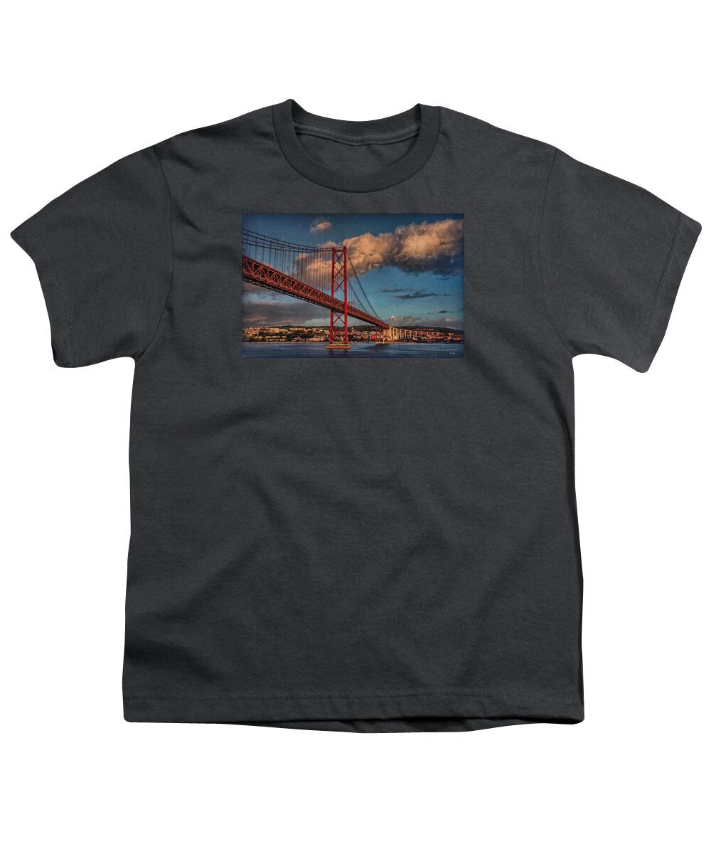 Bridge Youth T-Shirt featuring the photograph Tejo Crossover by Hanny Heim