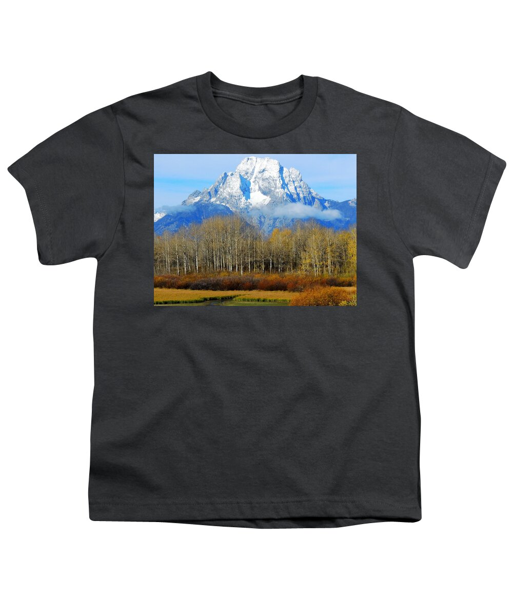 Mountains Youth T-Shirt featuring the photograph Teton Fall by Charlotte Schafer