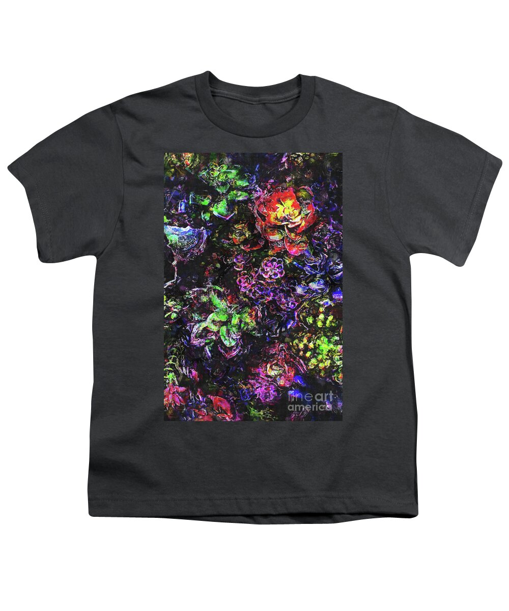 Garden Youth T-Shirt featuring the digital art Textural Garden Plants by Phil Perkins