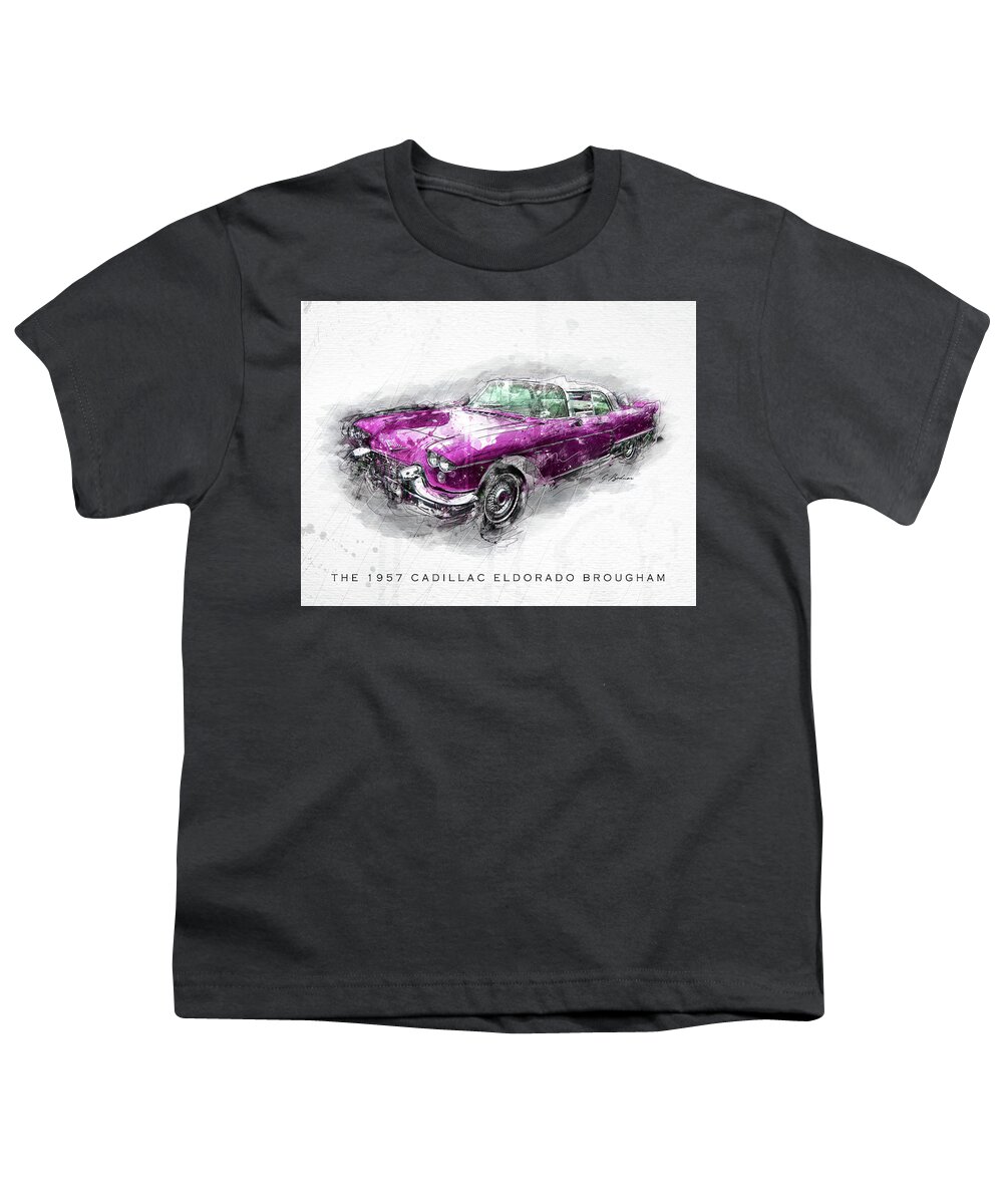 Cadillac Youth T-Shirt featuring the digital art The 1957 Cadillac Eldorado Brougham by Gary Bodnar