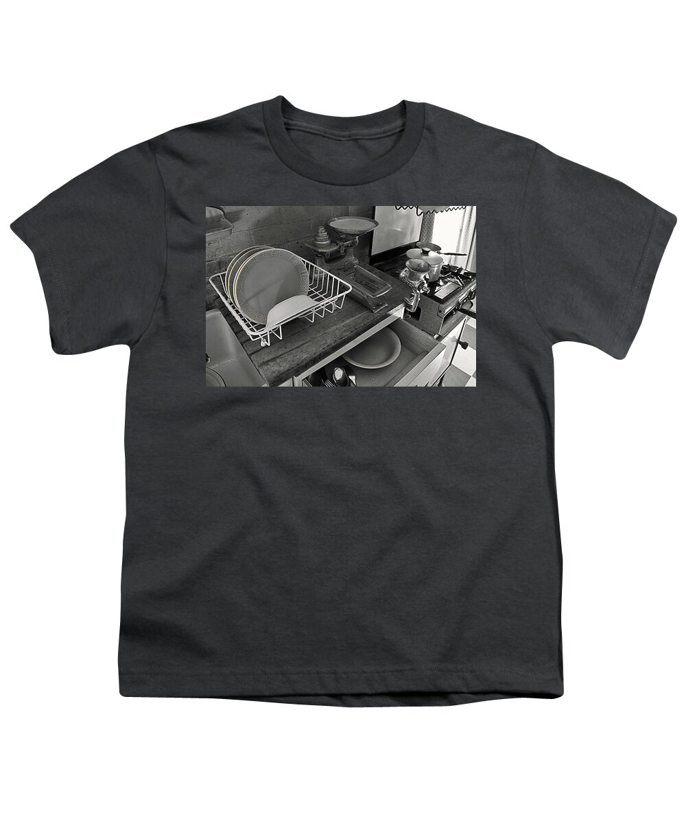 Welfare Youth T-Shirt featuring the photograph The Art of Welfare. Kitchen cupboards. by Elena Perelman