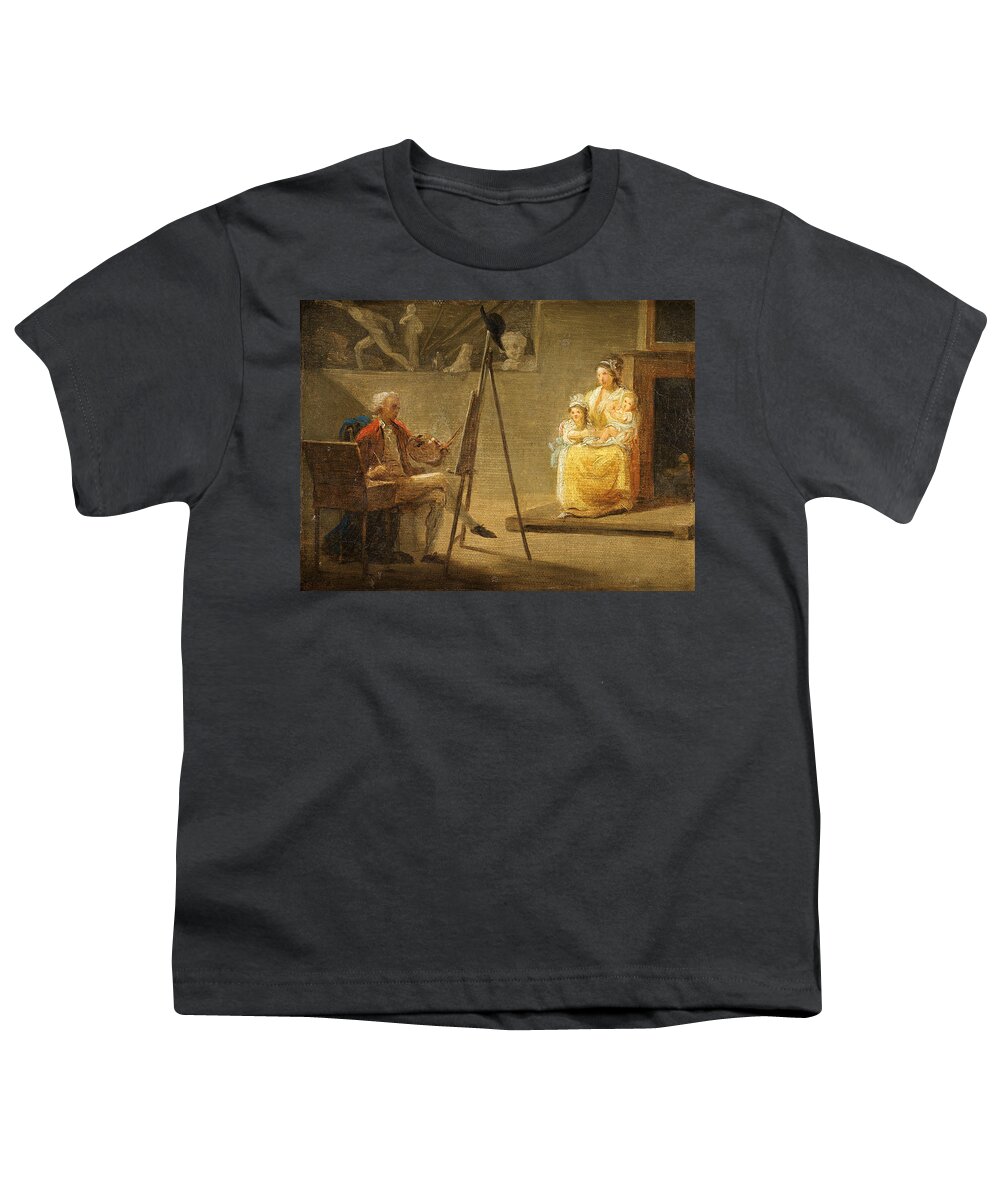 Etienne Aubry Youth T-Shirt featuring the painting The Artist's Studio by Etienne Aubry