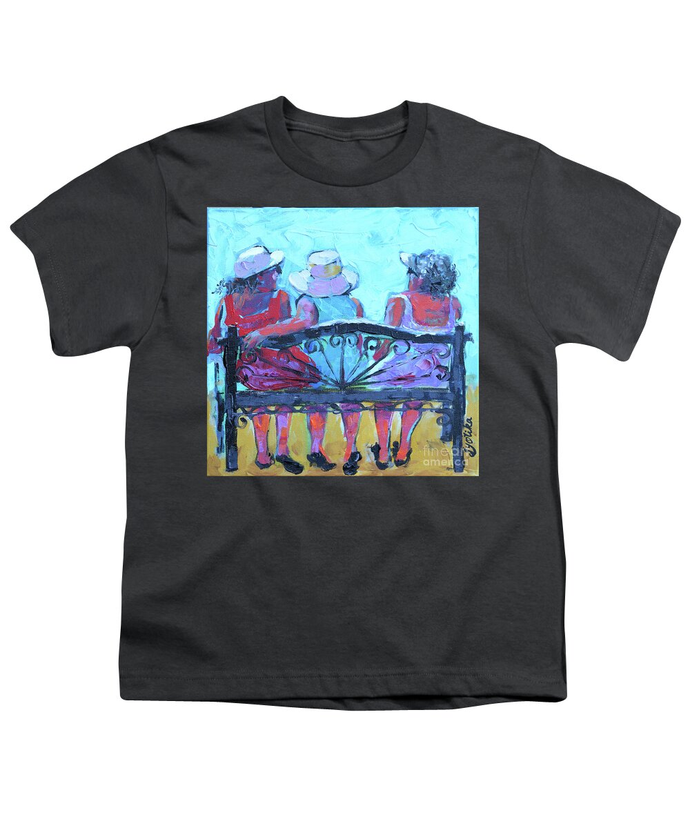  Youth T-Shirt featuring the painting The Bench ll by Jyotika Shroff