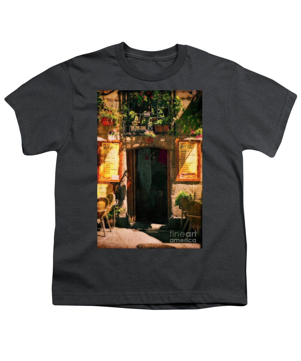 Sun Youth T-Shirt featuring the photograph The Cafe - Late Afternoon by Mary Machare