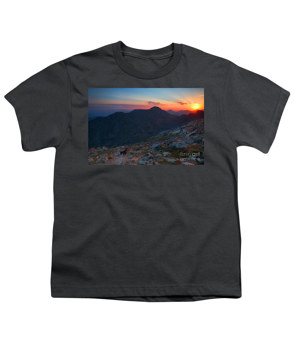 Mt. Evans Sunset Youth T-Shirt featuring the photograph The Campground by Jim Garrison