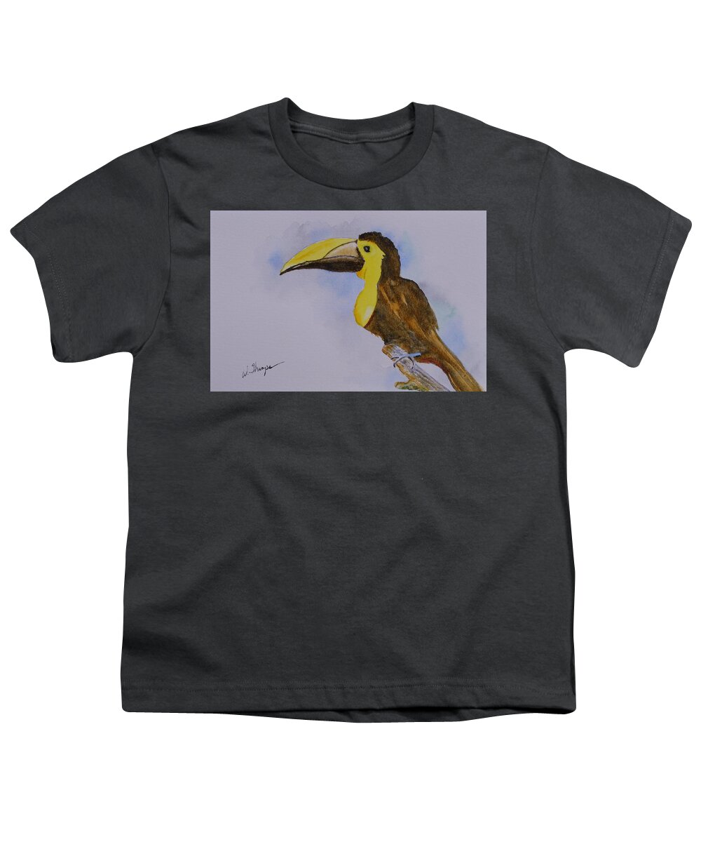 The Choco Toucan Youth T-Shirt featuring the painting The Choco Toucan by Warren Thompson