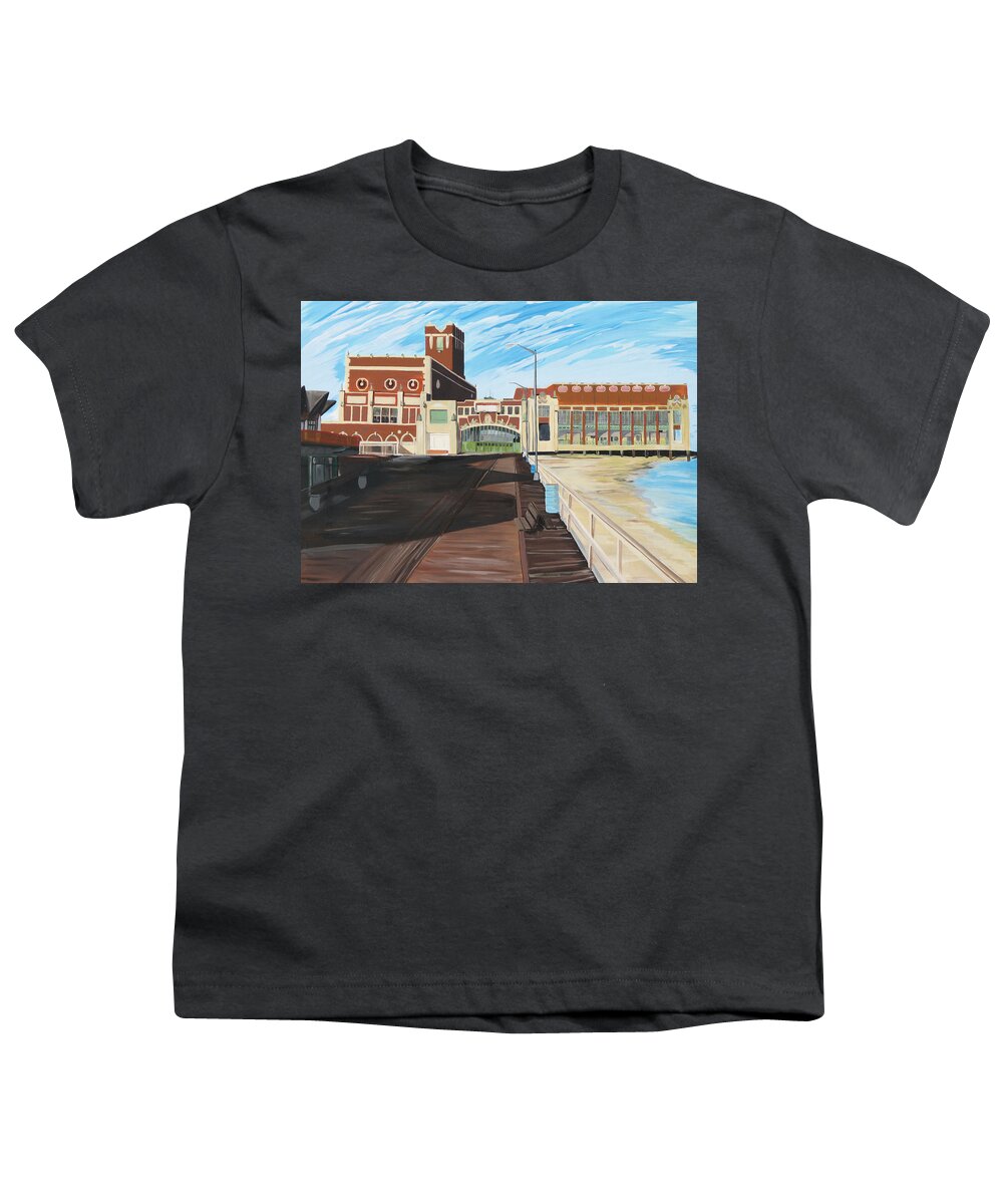 Asbury Art Youth T-Shirt featuring the painting The Convention Hall Asbury Park by Patricia Arroyo