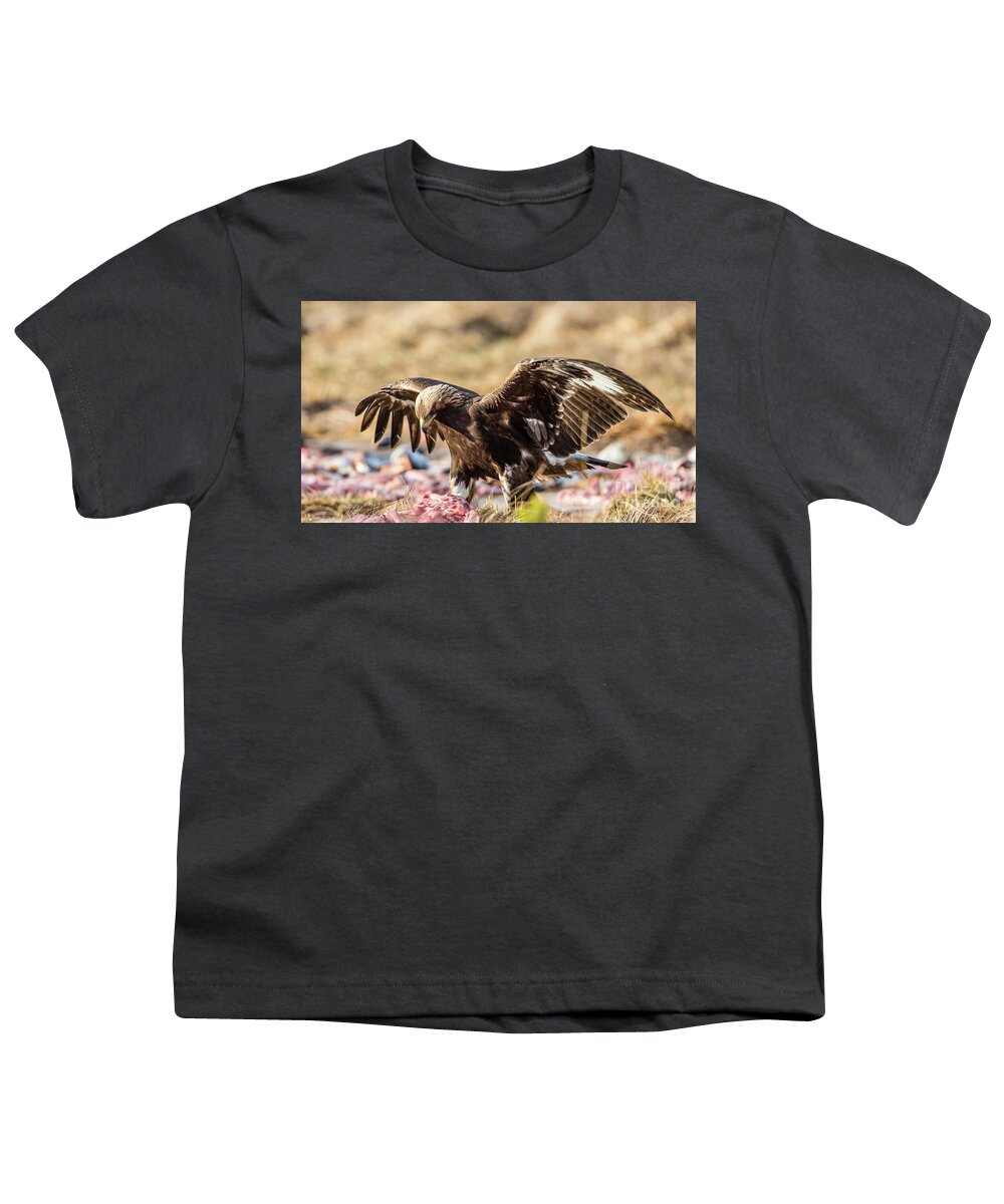 Golden Eagle Youth T-Shirt featuring the photograph The Eagle have come down by Torbjorn Swenelius