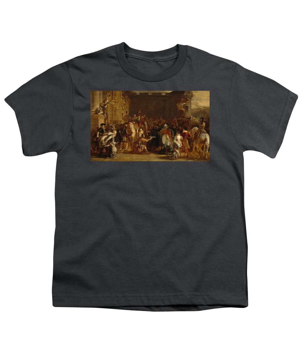 David Wilkie Youth T-Shirt featuring the painting The Entrance of George IV at the Palace of Holyroodhouse by David Wilkie