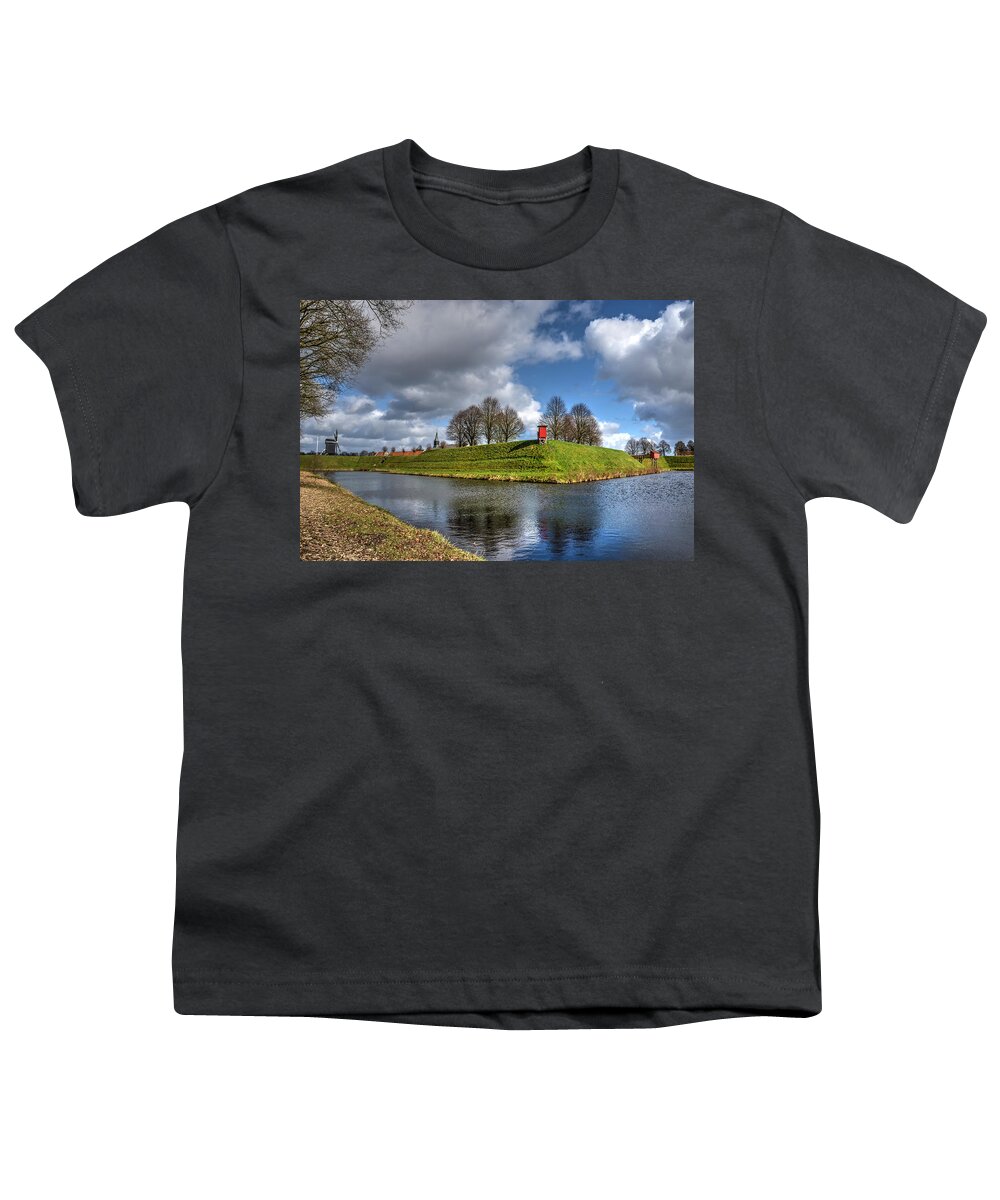 Fortress Youth T-Shirt featuring the photograph The Fortifications of Bourtange by Frans Blok