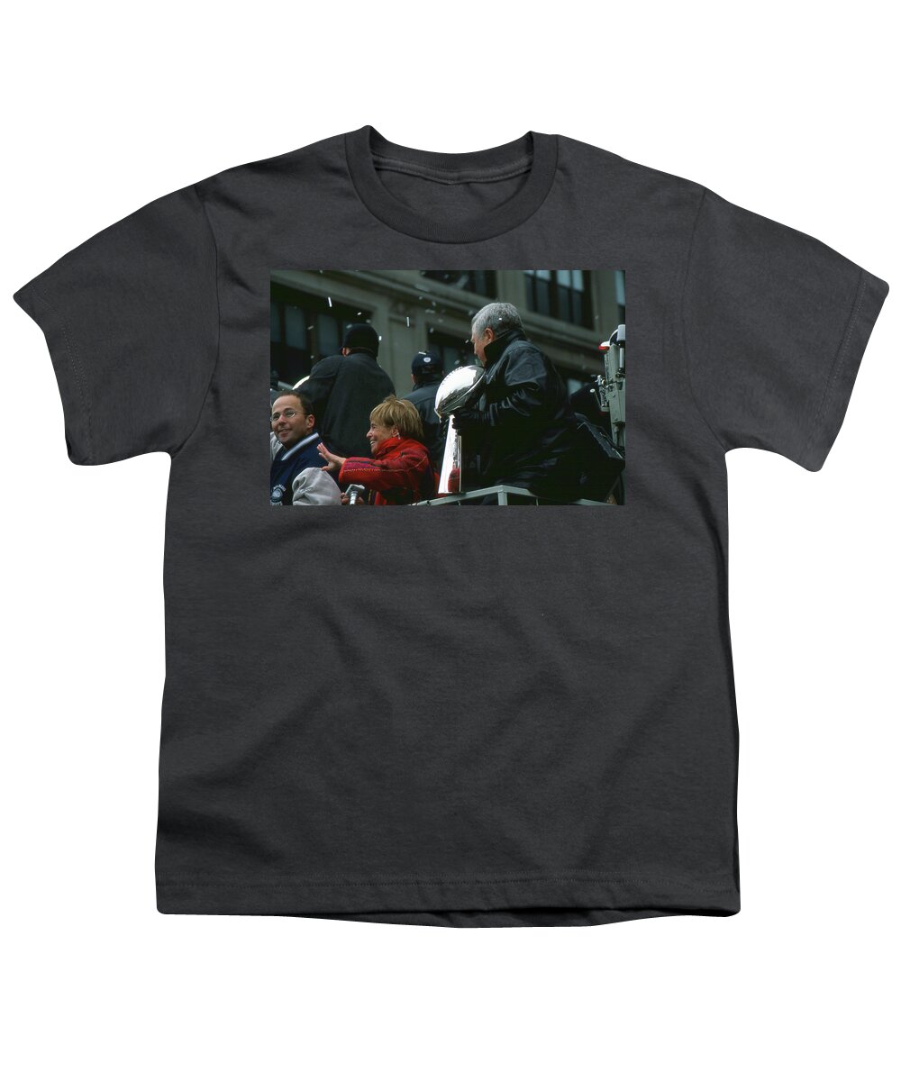 Jonathan Youth T-Shirt featuring the photograph The Kraft Family with the Super Bowl by Mike Martin