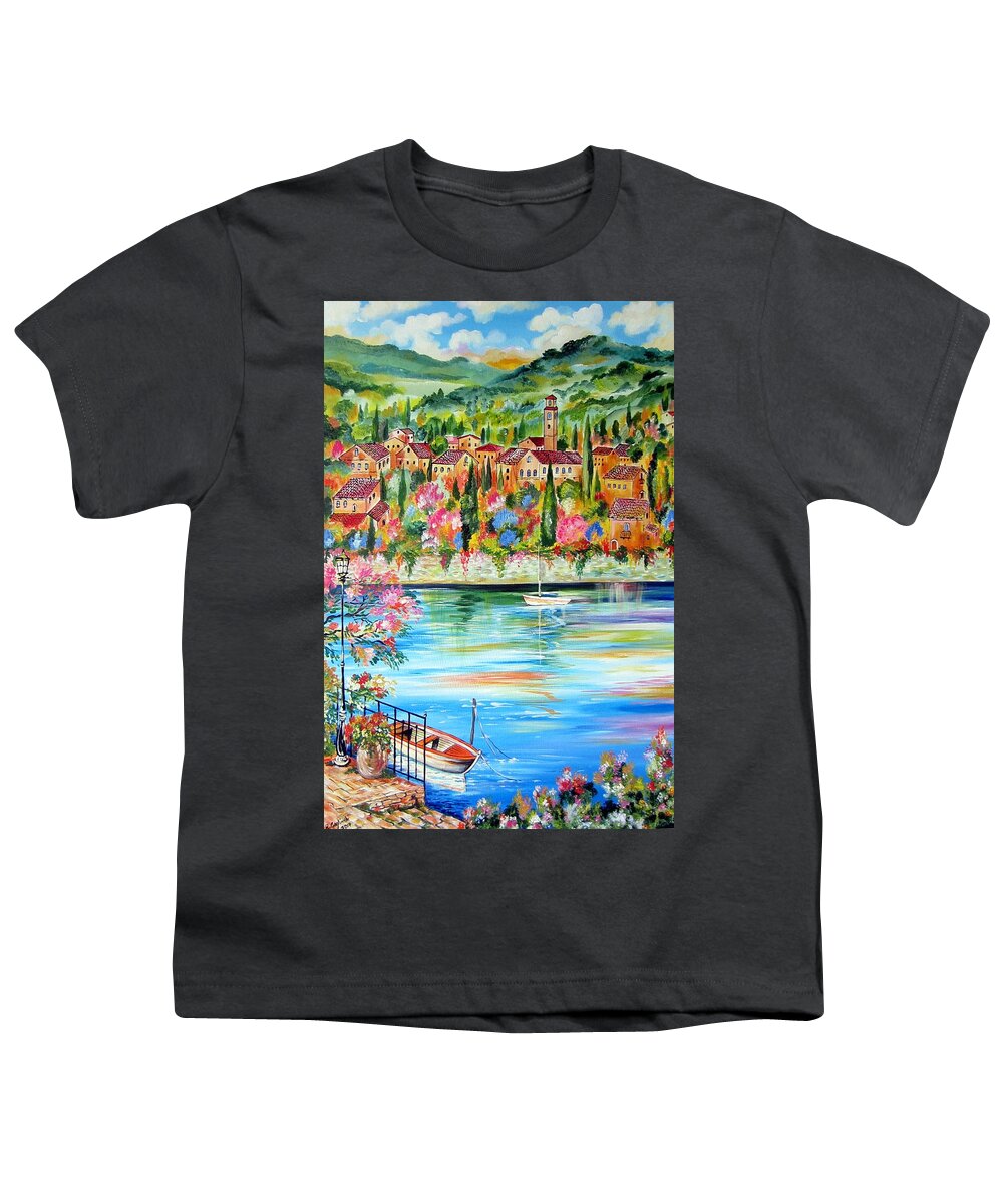 Lake Youth T-Shirt featuring the painting The Lake by Roberto Gagliardi