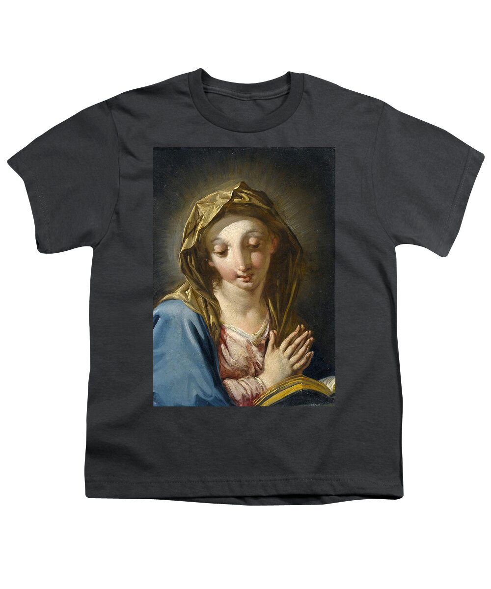 Giambattista Pittoni Youth T-Shirt featuring the painting The Madonna annunciate by Giambattista Pittoni