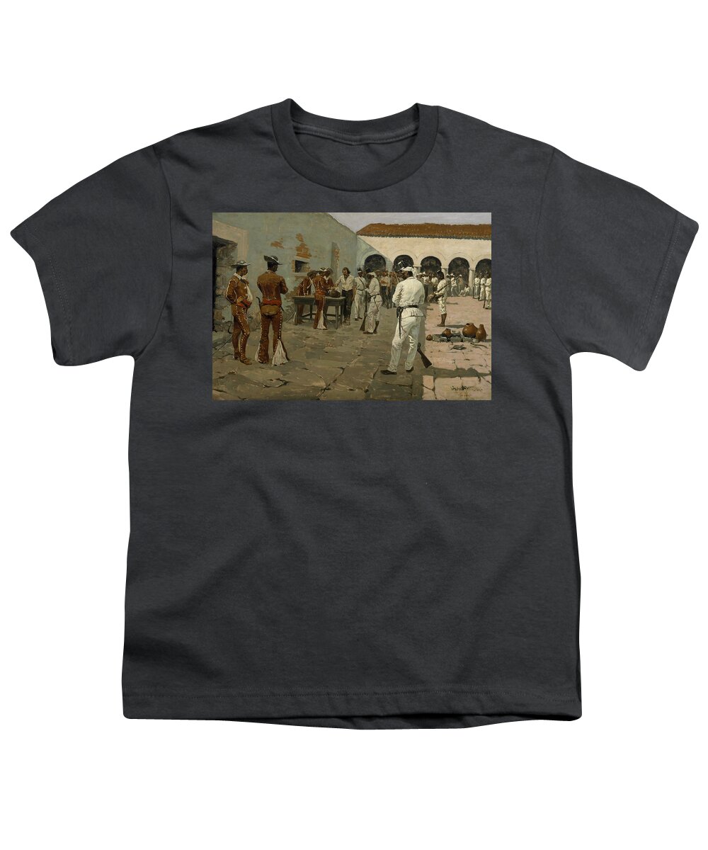 Frederic Remington Youth T-Shirt featuring the painting The Mier Expedition The Drawing of the Black Bean by Frederic Remington