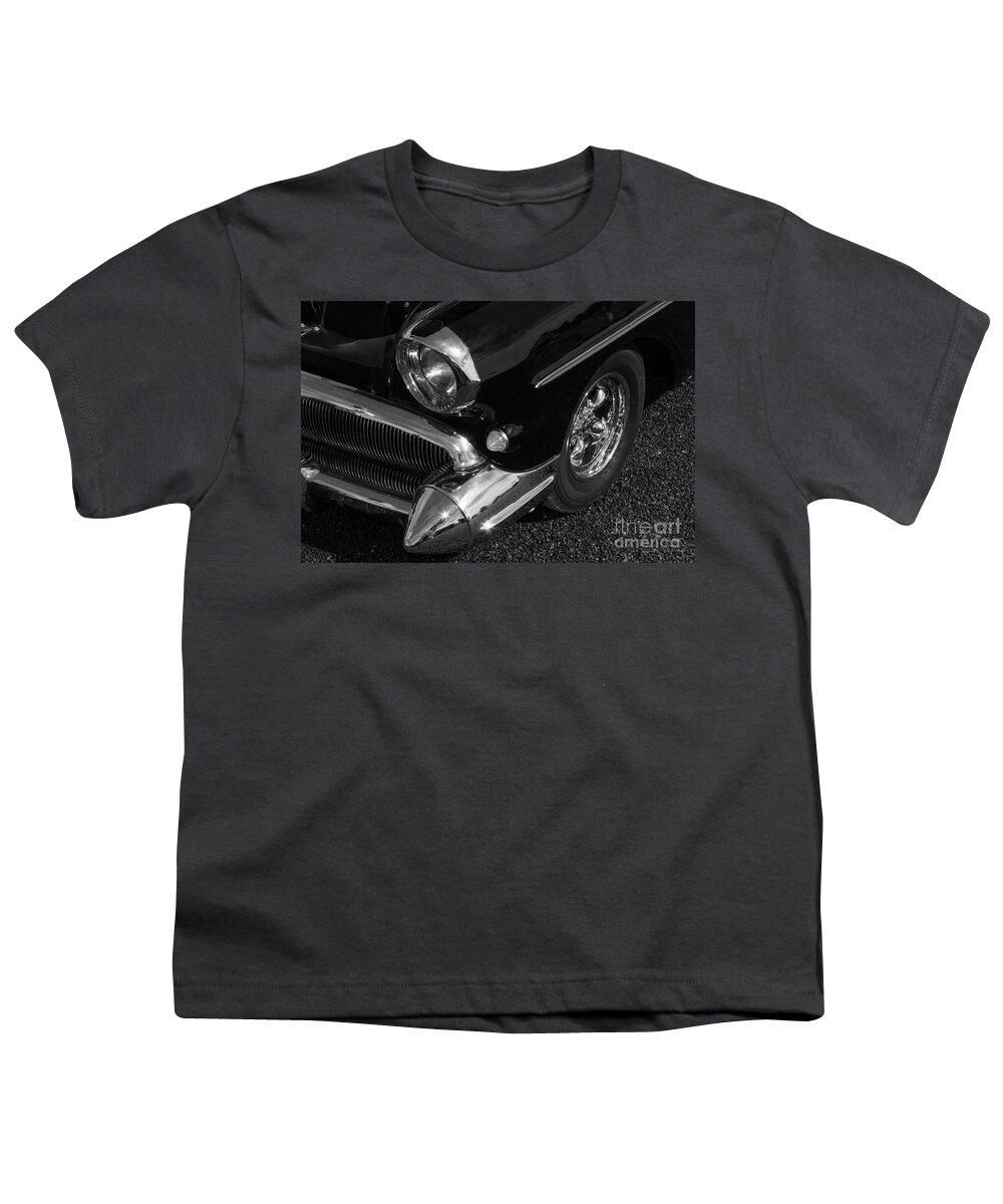 Cars Youth T-Shirt featuring the photograph The Pointed Chrome Bumper by Kirt Tisdale