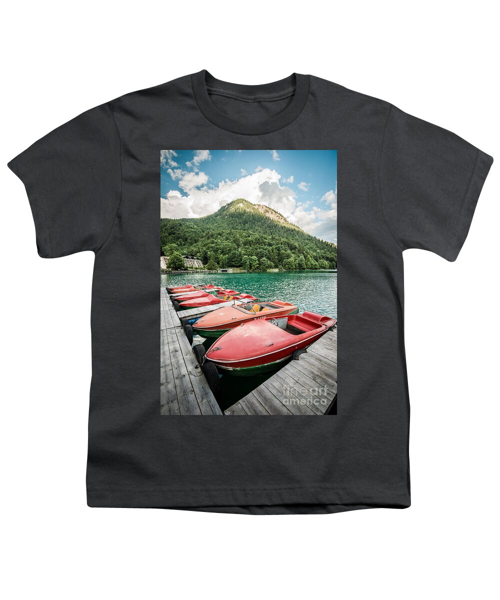 Bavaria Youth T-Shirt featuring the photograph The Red Line by Hannes Cmarits