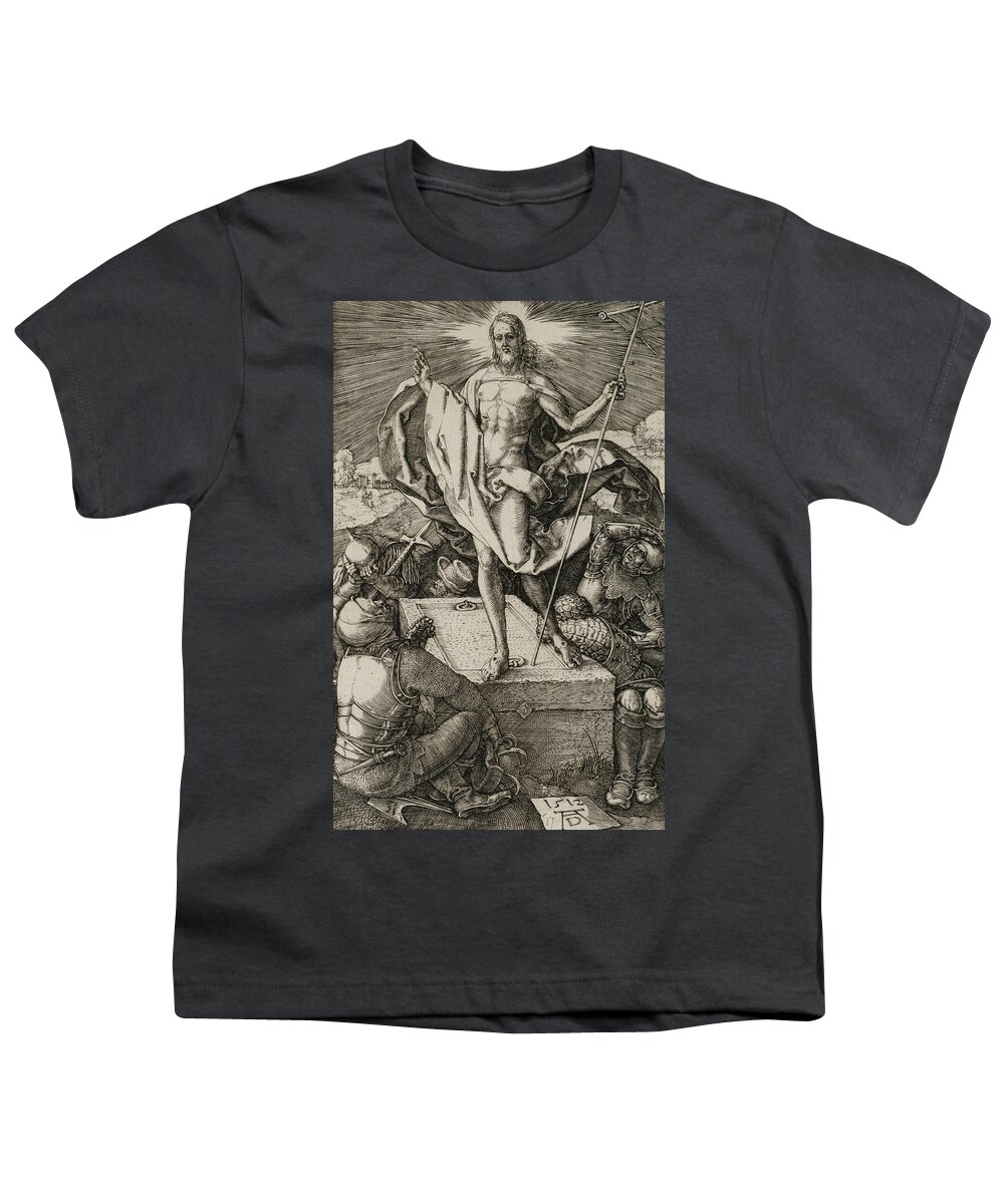 Albrecht Durer Youth T-Shirt featuring the relief The Resurrection by Albrecht Durer