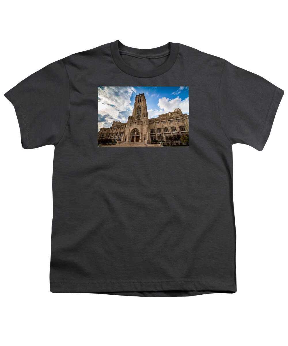 Indiana Youth T-Shirt featuring the photograph The Scottish Rite Cathedral - Indianapolis by Ron Pate