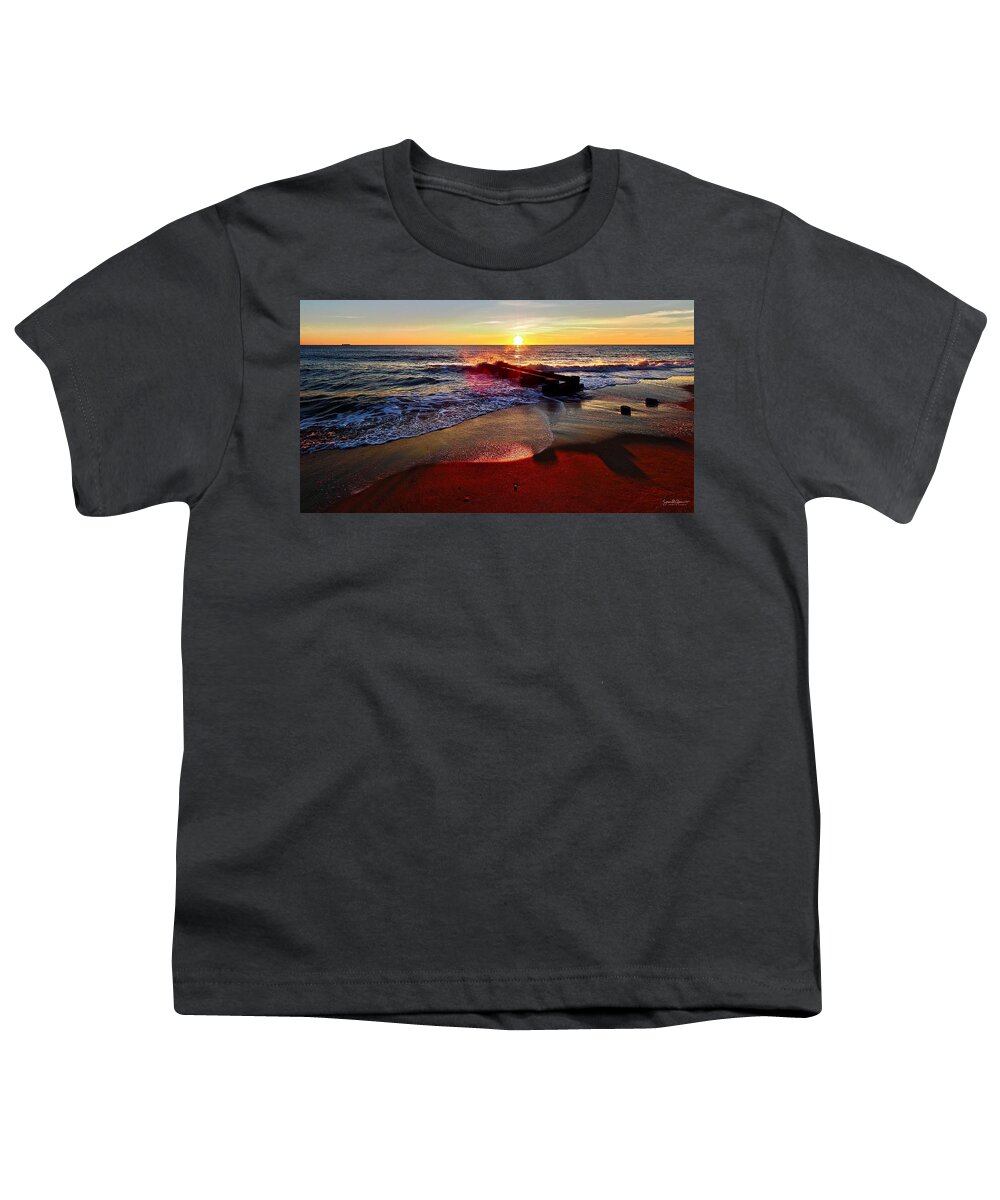 Ocean Youth T-Shirt featuring the photograph The Spray of Morning Sunshine by Shawn M Greener