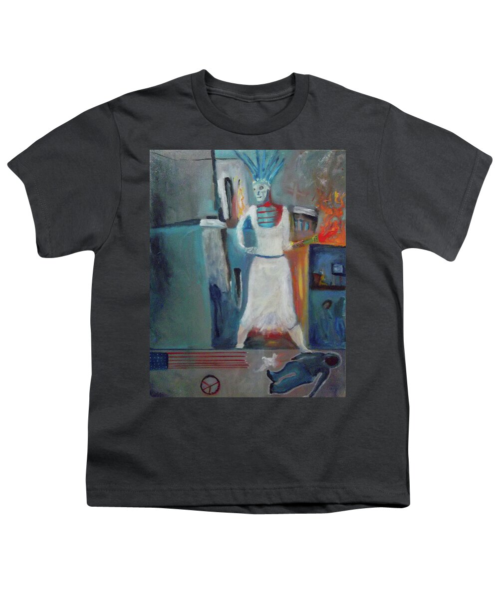 Lady Liberty Youth T-Shirt featuring the painting The State of Liberty by Susan Esbensen