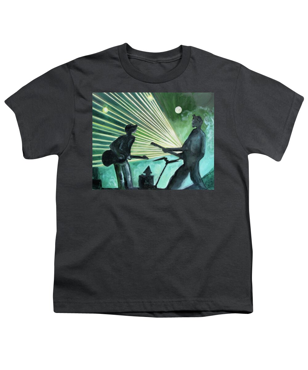 Music Youth T-Shirt featuring the painting The Um Experience number one by Patricia Arroyo