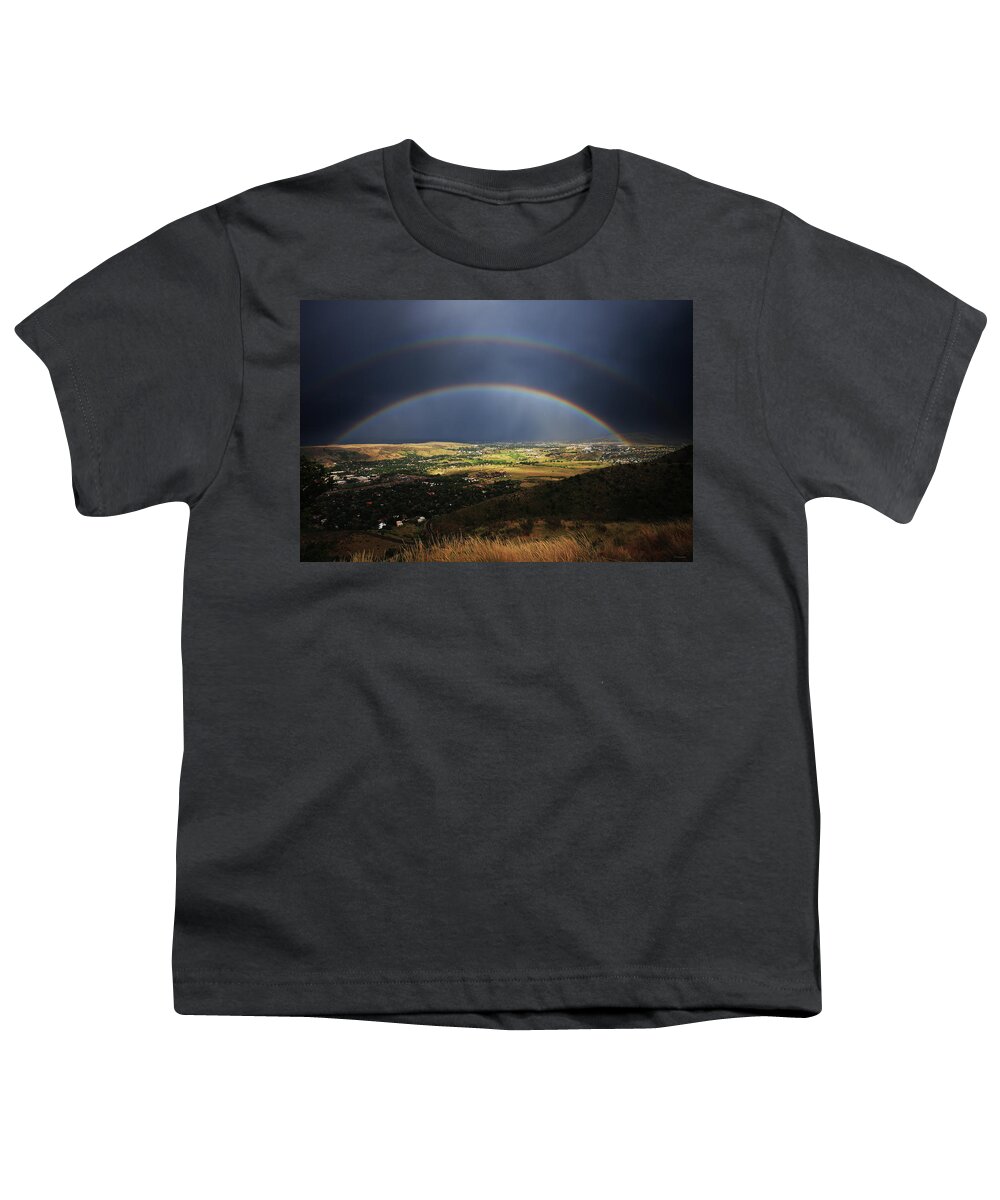 Those Youth T-Shirt featuring the photograph Those Golden Arches by Brian Gustafson