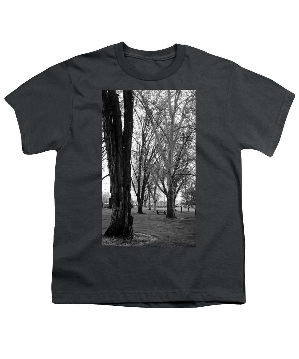 Black Youth T-Shirt featuring the photograph Three trees by Teri Schuster