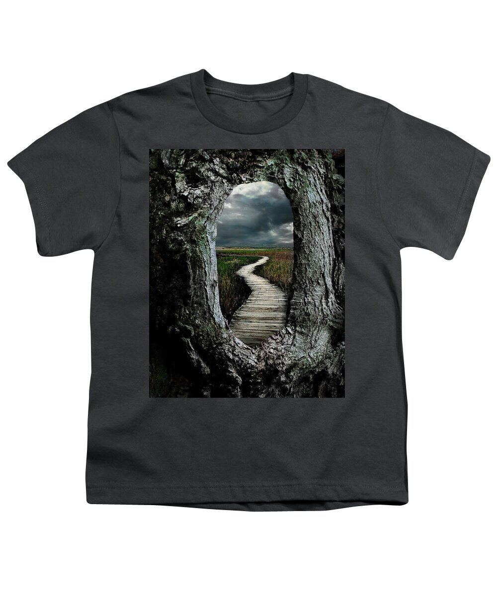 Composite Youth T-Shirt featuring the digital art Through the Knot Hole by Rick Mosher