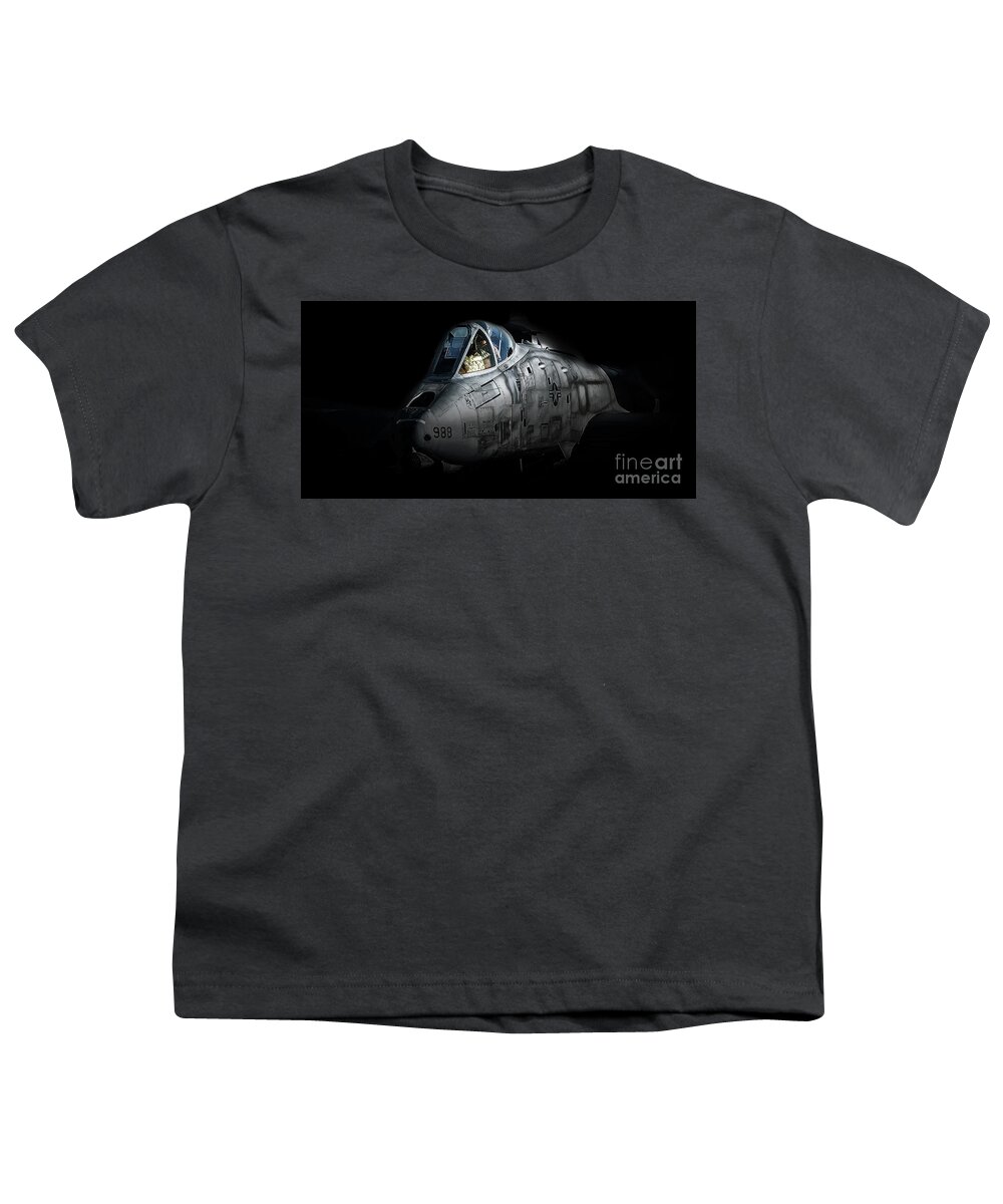 A10 Youth T-Shirt featuring the digital art Thunderbolt II by Airpower Art