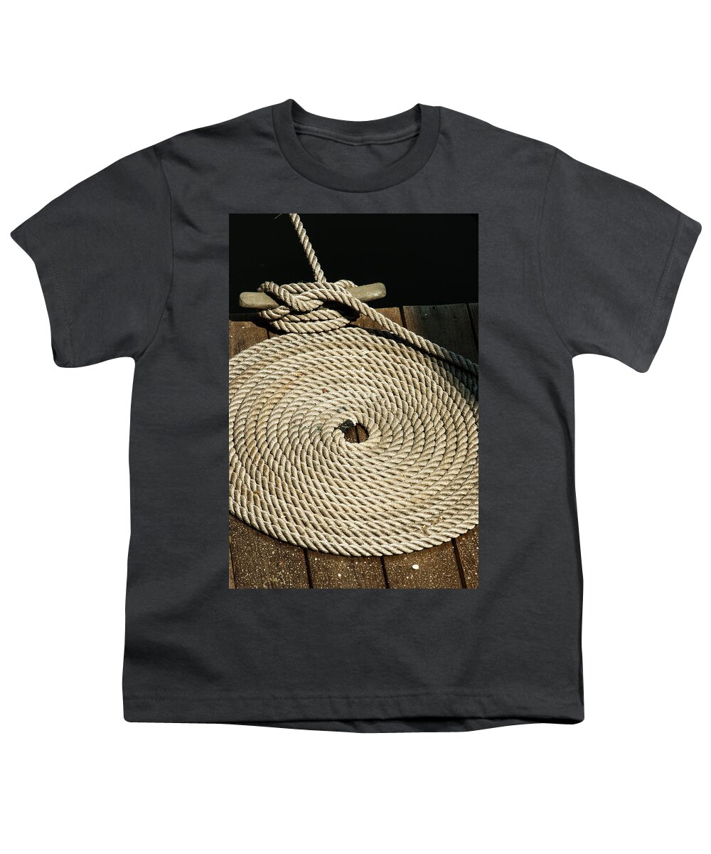 Nautical Youth T-Shirt featuring the photograph Tied off by Jason Hughes
