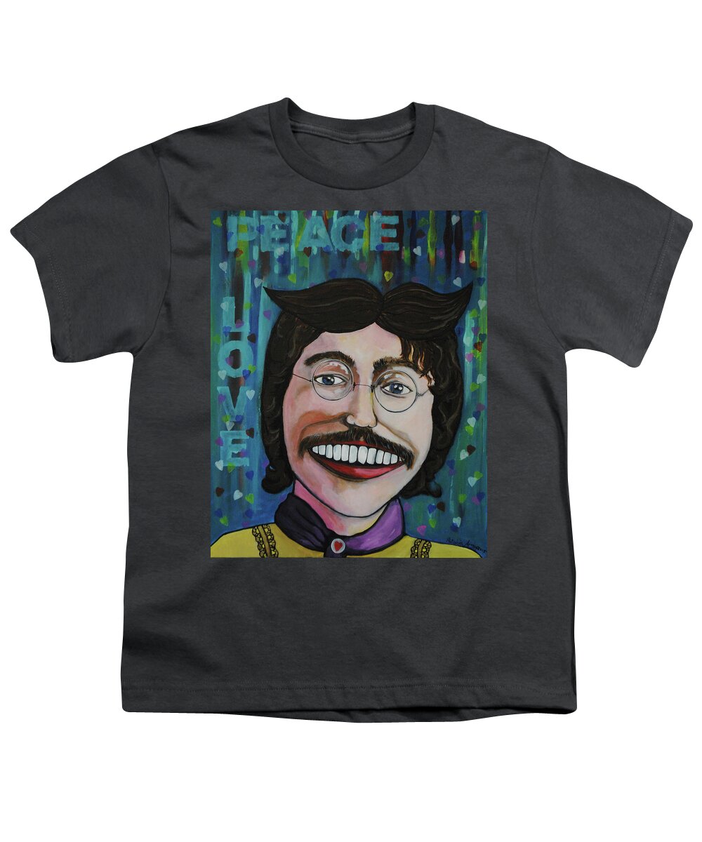 Tillie Art Youth T-Shirt featuring the painting Tillie As Lennon by Patricia Arroyo