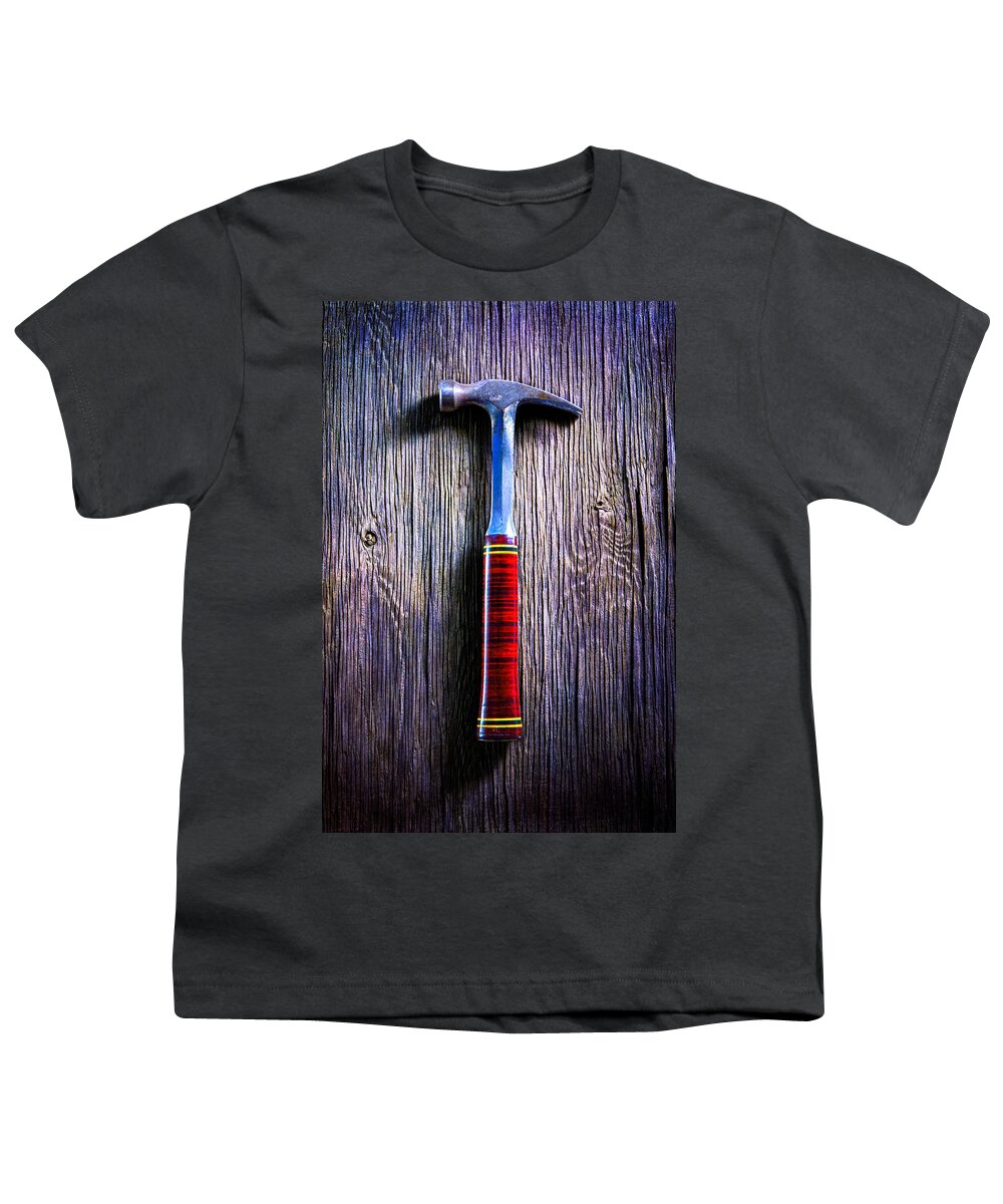 Hand Youth T-Shirt featuring the photograph Tools On Wood 42 by YoPedro