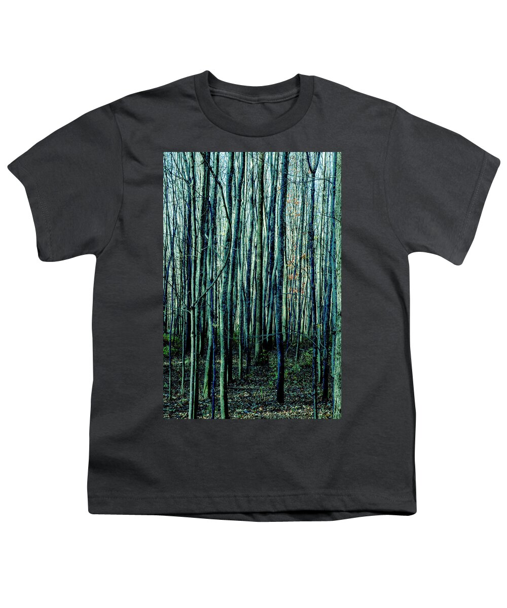 Treez Youth T-Shirt featuring the photograph Treez Cyan by Lon Dittrick