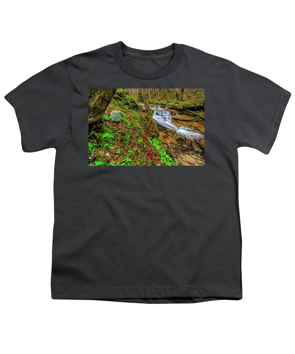 Anthony Creek Youth T-Shirt featuring the photograph Trillium Waterfall Anthony Creek by Thomas R Fletcher