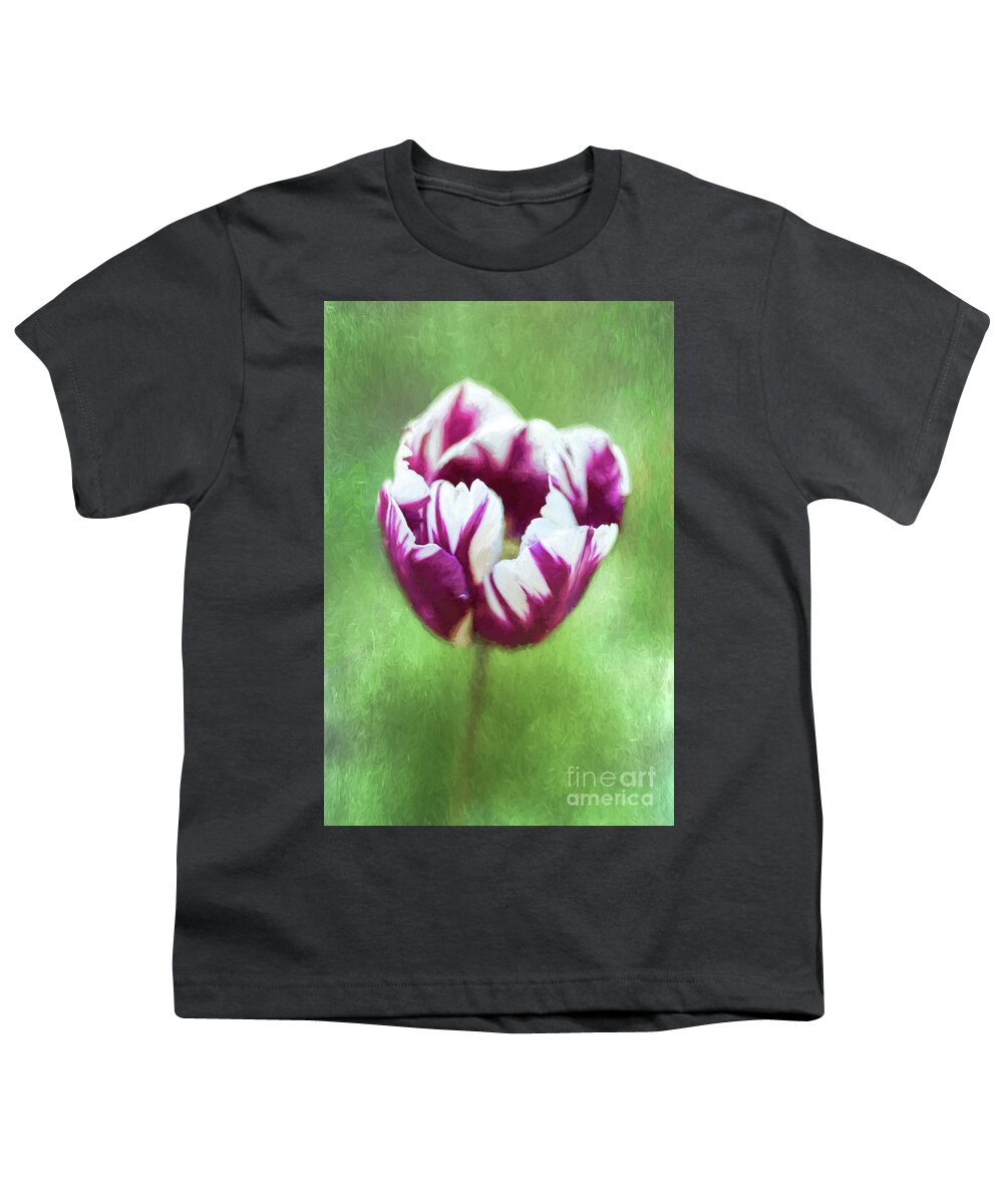Tulip Youth T-Shirt featuring the digital art Tulip Rems Favourite aka Zurel by Liz Leyden