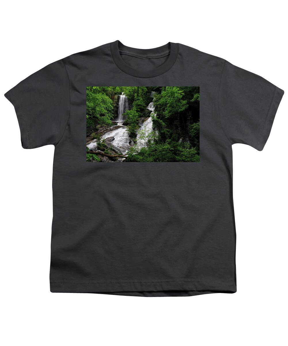 Twin Falls South Carolina Youth T-Shirt featuring the photograph Twin Falls South Carolina by Carol Montoya