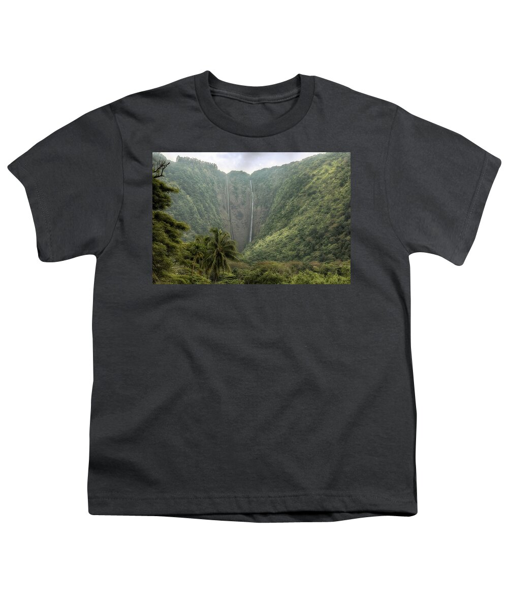 Waterfalls Youth T-Shirt featuring the photograph Twin Waterfalls by Susan Rissi Tregoning