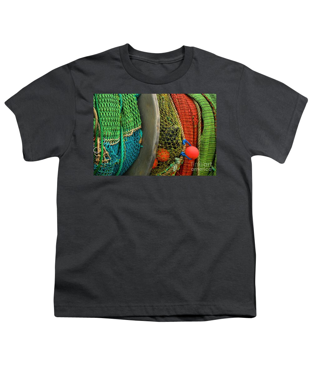 Fishing Nets Youth T-Shirt featuring the photograph Ucluelet Fishing Nets by Adam Jewell