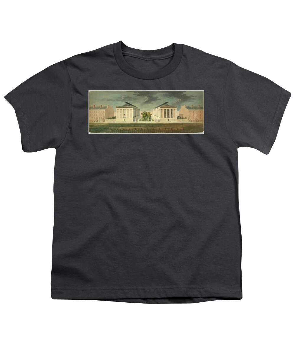 Unexecuted Design For Cross-block Terrace Development (perspective)  Youth T-Shirt featuring the painting Unexecuted Design for Cross Block by MotionAge Designs