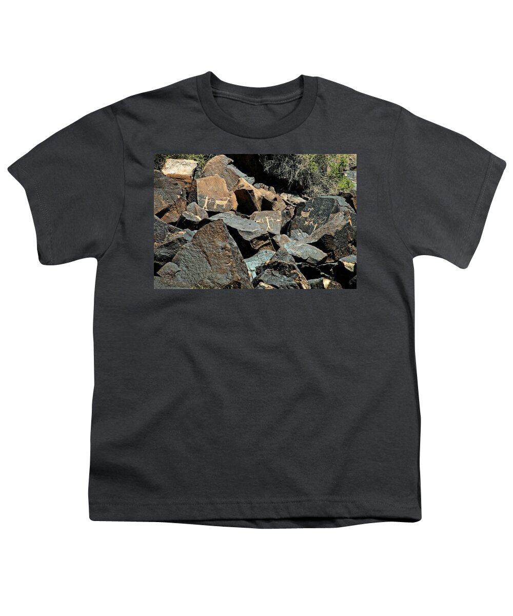 Petroglyph Youth T-Shirt featuring the photograph Untitled 56 by John Bennett