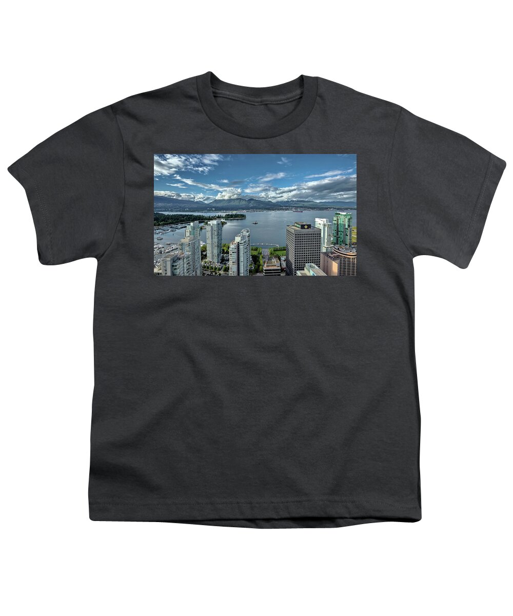 Alex Lyubar Youth T-Shirt featuring the photograph Vancouver Harbour by Alex Lyubar