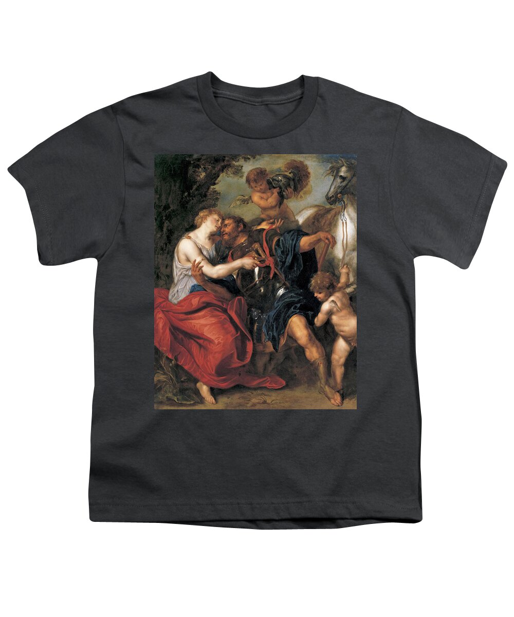Studio Of Anthony Van Dyck Youth T-Shirt featuring the painting Venus disarming Mars by Studio of Anthony van Dyck
