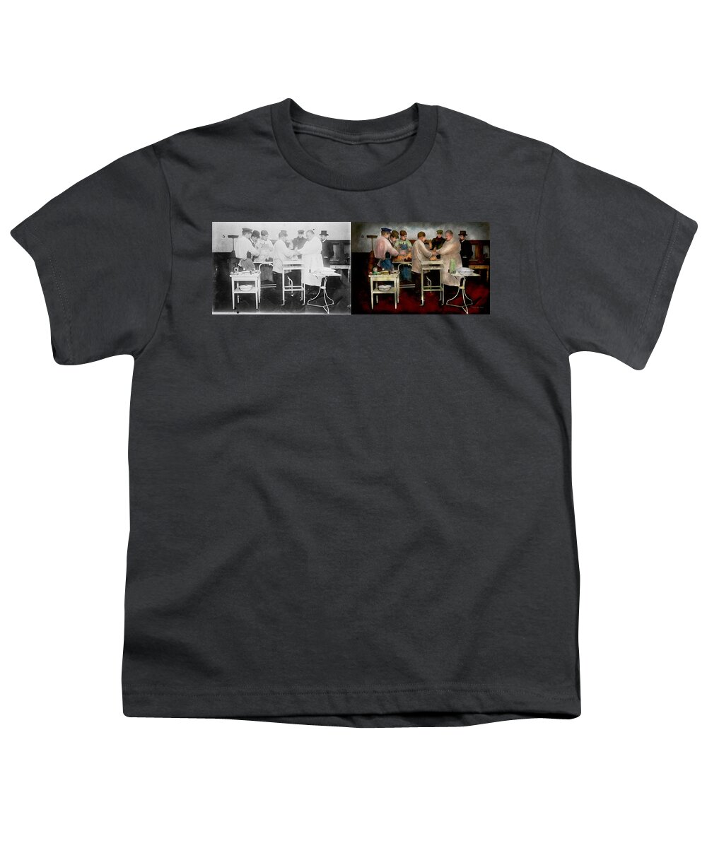French Youth T-Shirt featuring the photograph Veterinarian - Saving my best friend 1900s - Side by sdie by Mike Savad