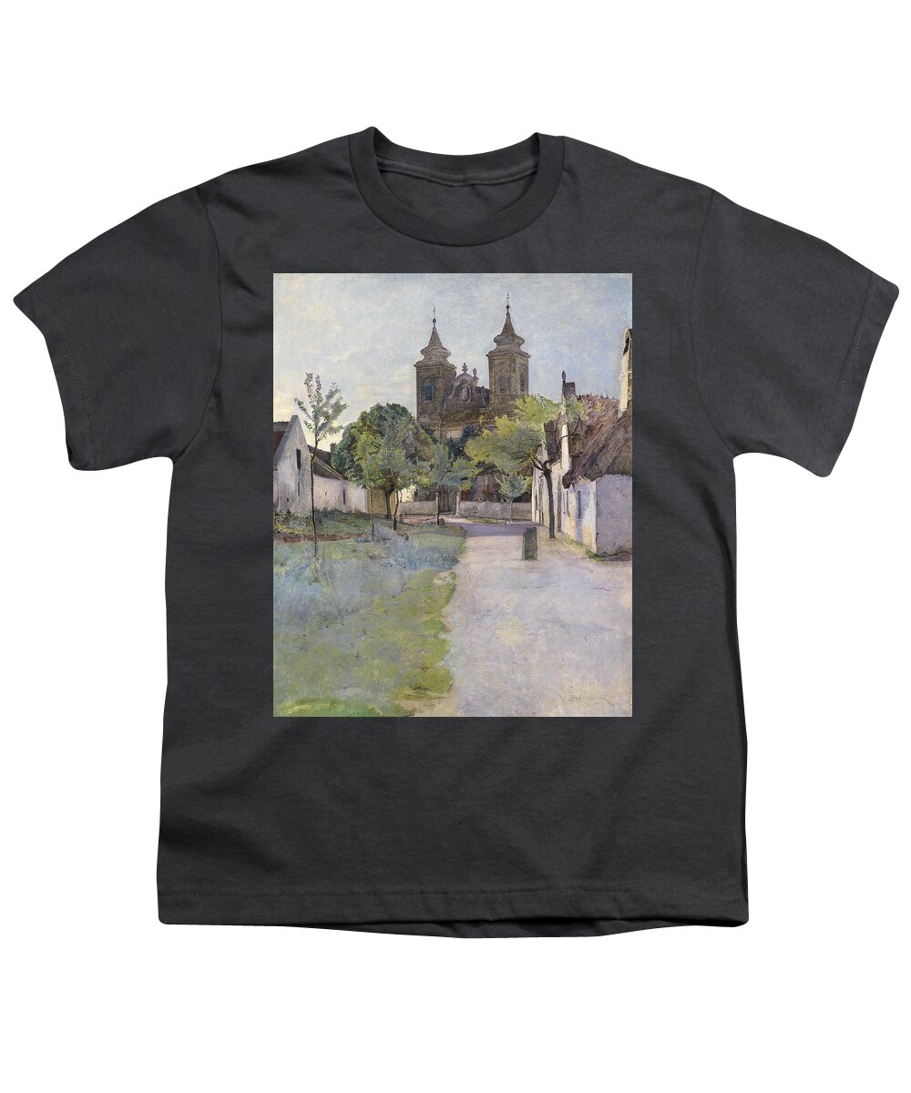 Wilhelm Bernatzik View Of Church Forecourt Youth T-Shirt featuring the painting View of Church Forecourt by Wilhelm Bernatzik