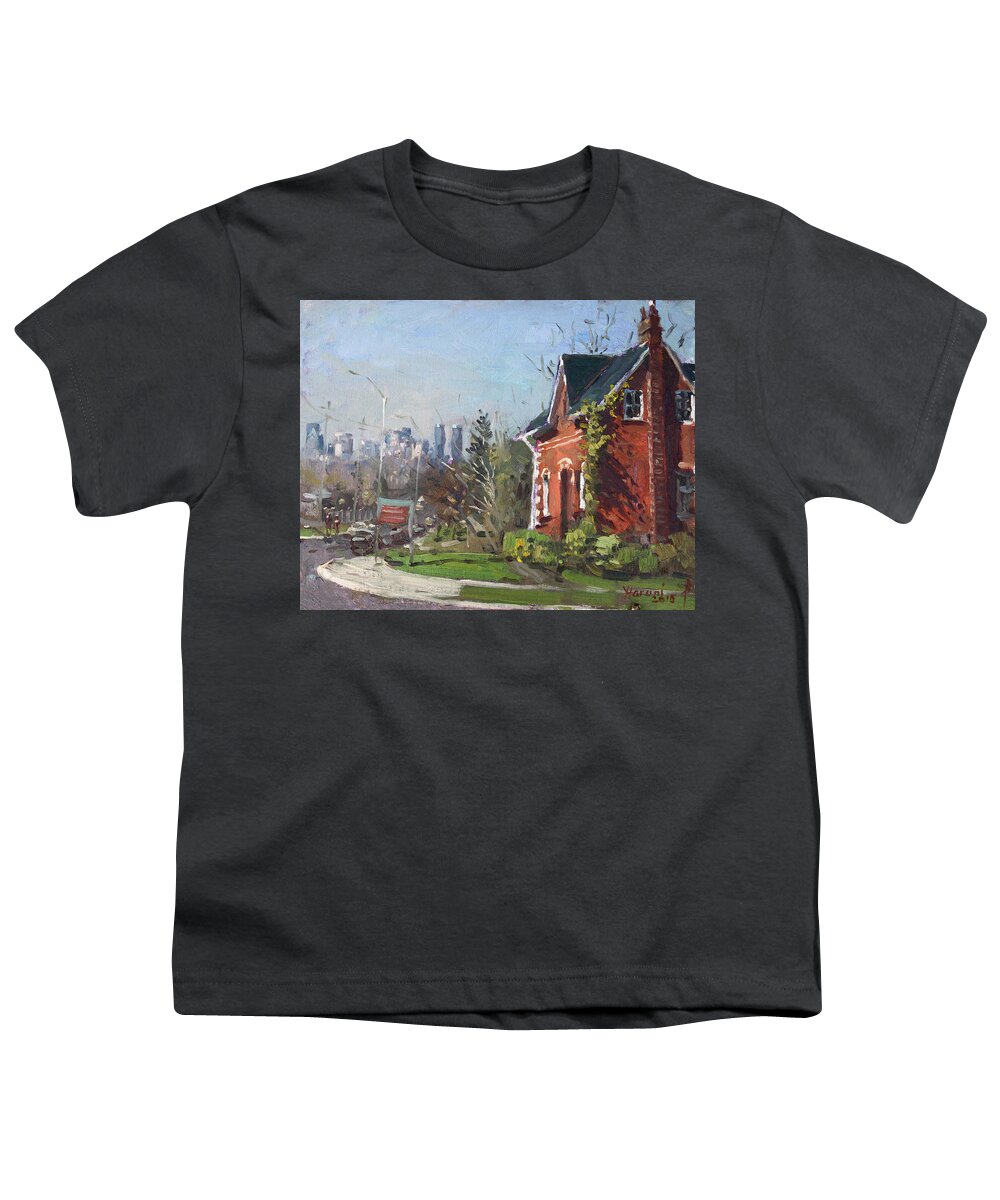  Mississauga Youth T-Shirt featuring the painting View of Mississauga City by Ylli Haruni
