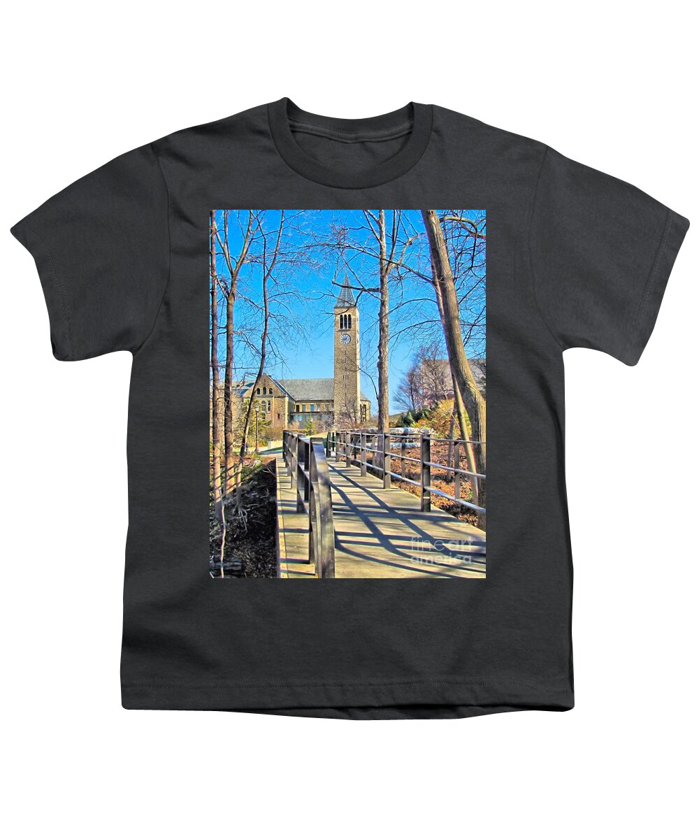 Mcgraw Tower Youth T-Shirt featuring the photograph View to McGraw Tower by Elizabeth Dow