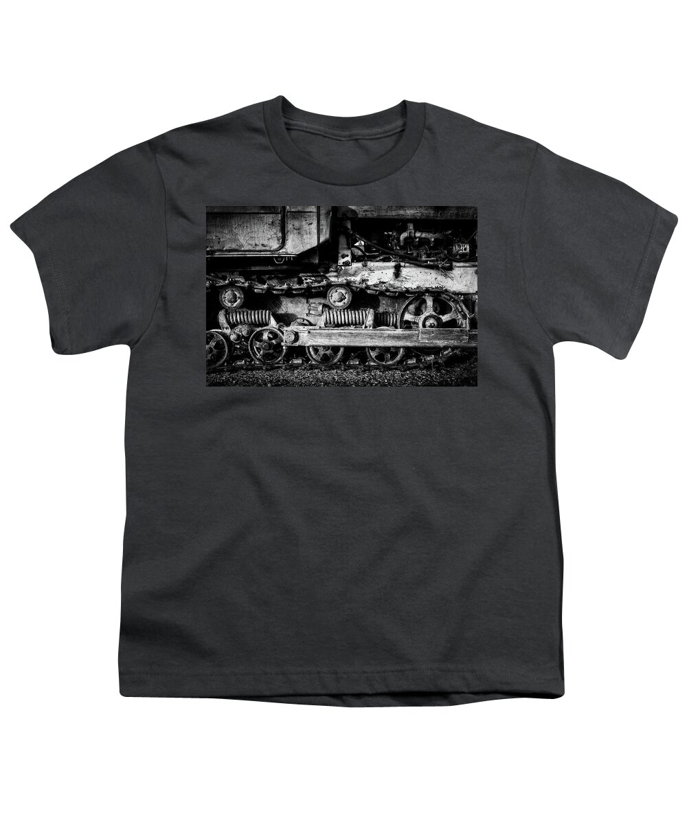 Industrial Abstract Youth T-Shirt featuring the photograph Vintage Caterpillar Tracks by John Williams